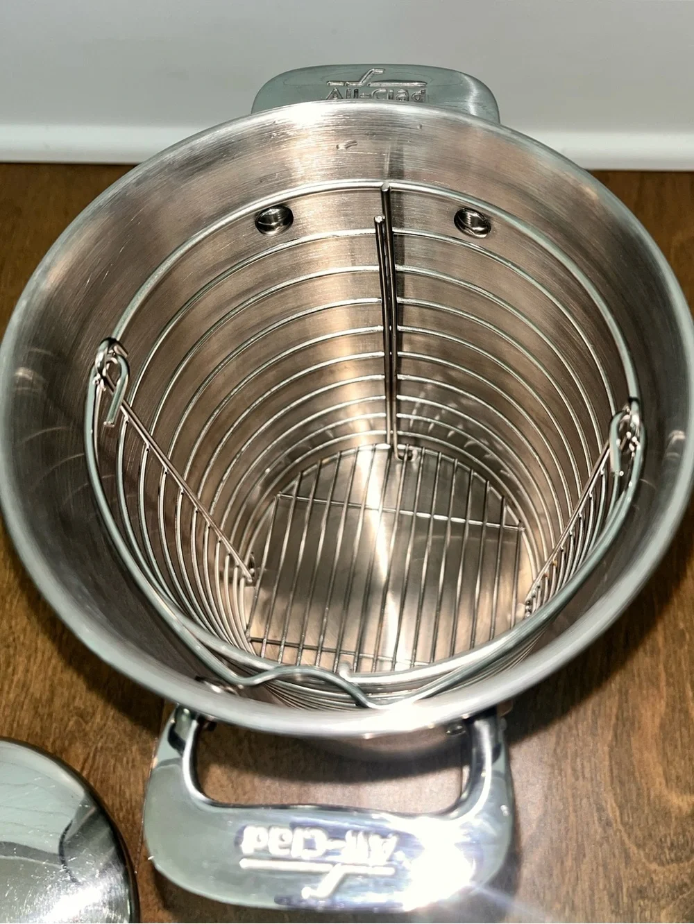 All-Clad Stainless Steel Asparagus Steamer 8.5”x6” Tall Pot w/ Basket & Lid